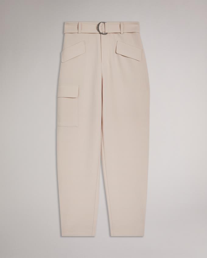 Pantalon Ted Baker High Waist Tapered Cargo With Belt Beige Femme | WMC-63081969